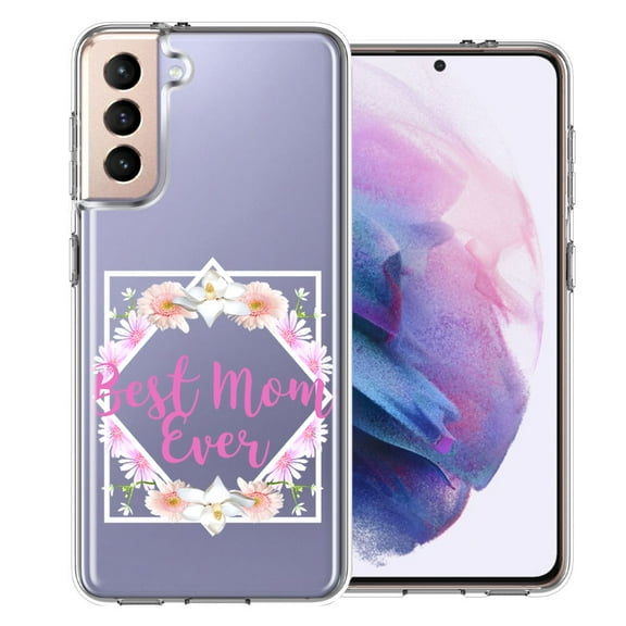 MUNDAZE for Samsung Galaxy S21 Plus Best Mom Ever Mother's Day Flowers Double Layer Phone Case Cover