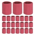 thumbnail image 1 of Uxcell 24PCS Bandas de sudor deportivas, muñequeras de algodón absorbentes para entrenamiento/baloncesto/correr [Rojo rosa, 8cm de ancho], 1 of 7