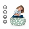 thumbnail image 2 of Forest Storage Toy Bag Chair, Woody Branches Trees in Circles Eco Friendly Environmental Graphic, Stuffed Animal Organizer Washable Bag, Large Size, Forest Green and White, by Ambesonne, 2 of 3