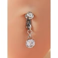 thumbnail image 3 of shiyou-VCMART Fake Belly Piercing Fake Belly Button Piercing Clip on Belly Button Rings Surgical Stainless Steel Non Piercing Fake Belly Ring for Women with Pain Relieving Silicone Pads, 3 of 4