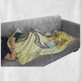 thumbnail image 6 of Animal Soft Flannel Fleece Throw Blanket, Funny Bathing Mouse Trunk in the Desert Cartoon Animal Print Kids, Cozy Plush for Indoor and Outdoor Use, 60" x 80", Grey Yellow Cream, by Ambesonne, 6 of 6