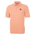 thumbnail image 2 of Men's Cutter & Buck Orange Denver Broncos Throwback Logo Virtue Eco Pique Stripe Recycled Polo, 2 of 3