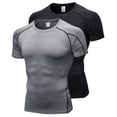 thumbnail image 1 of Camisas de compresión Queerier de manga corta de manga corta Queerier para hombre, x2, 1 of 7