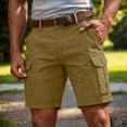 thumbnail image 3 of Cargo Shorts for Men 7 inch Inseam Lightweight Summer Workout Hiking Shorts Pull On Baggy Casual Outdoor Work Short,Khaki,M, 3 of 10