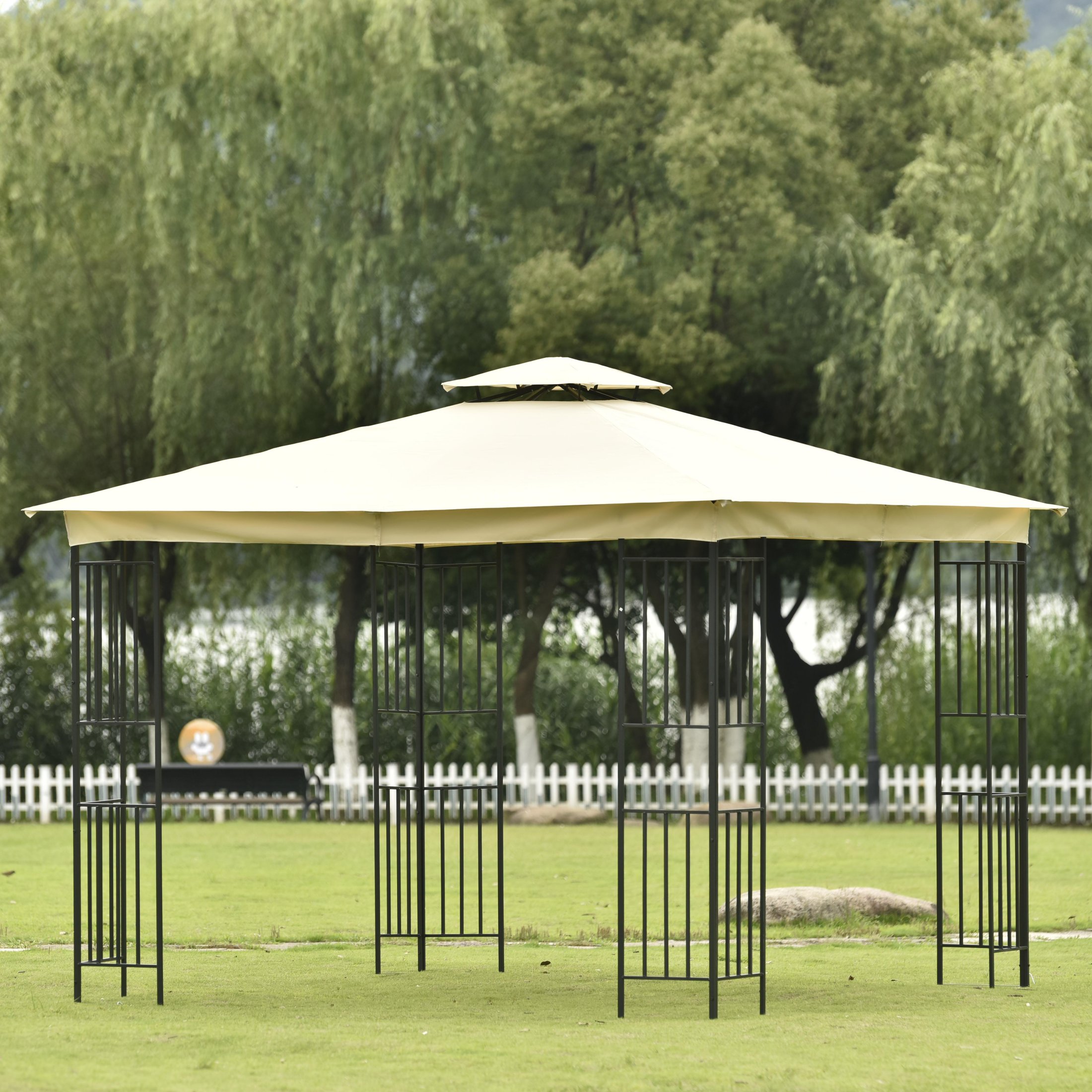 Patio Gazebos for Patios Double Roof Soft Canopy Garden Backyard Gazebo