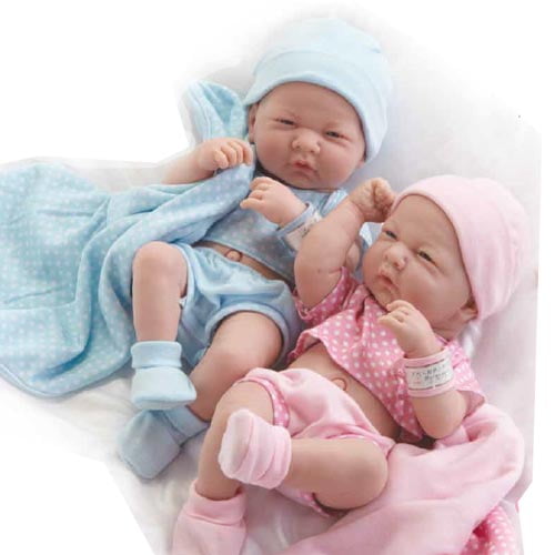 JC Toys Real Newborn Baby Boy and Girl Twin Dolls