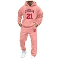 thumbnail image 5 of Track Suits for Men Set Casual Workout Hoodies and Joggers Comfy Casual Athletic Set Men's Fashion, Pink, Size XXL, 5 of 5