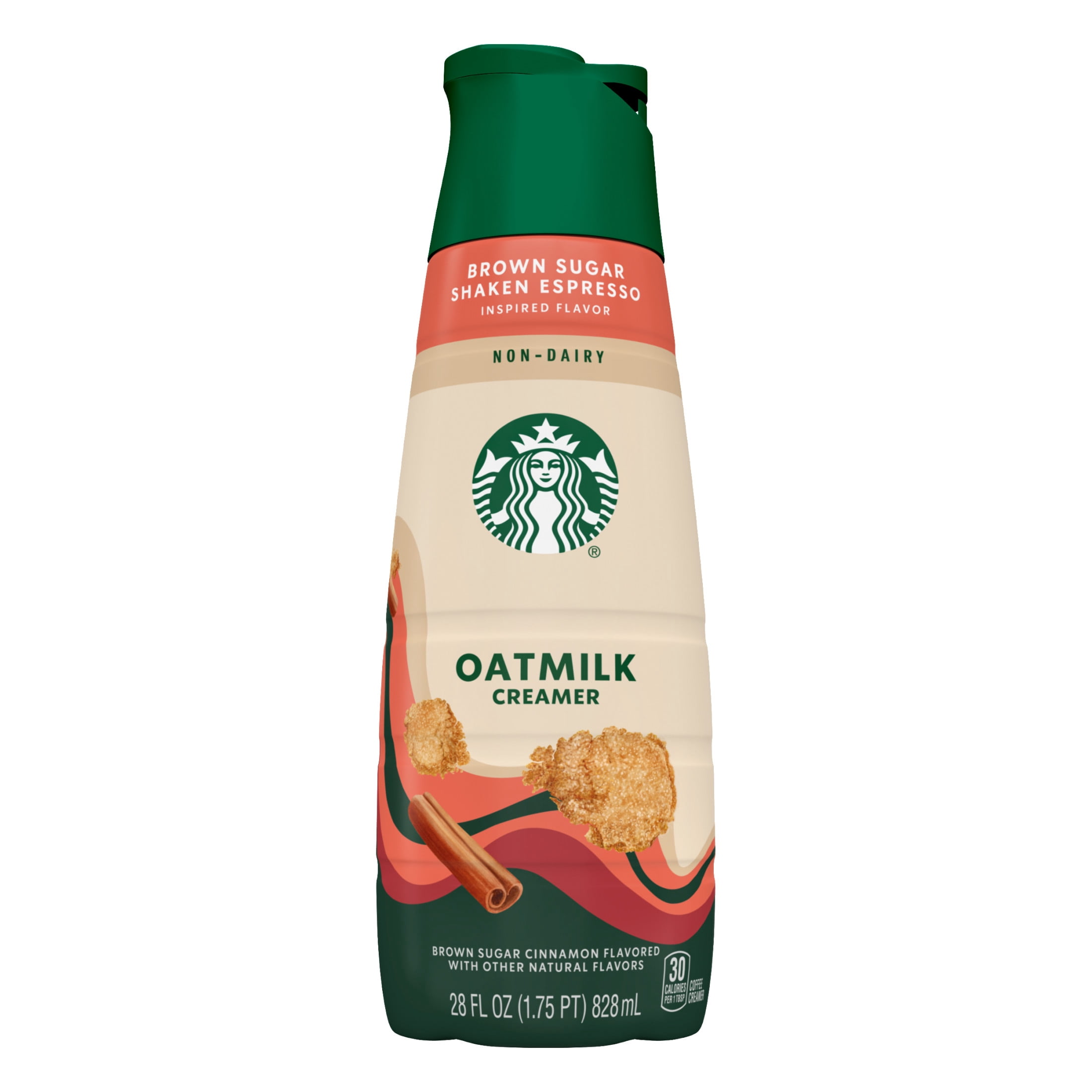 Starbucks Non-Dairy Brown Sugar Cinnamon Flavored Creamer, Oatmilk Coffee Creamer, Inspired by Brown Sugar Shaken Espresso 28 fl oz