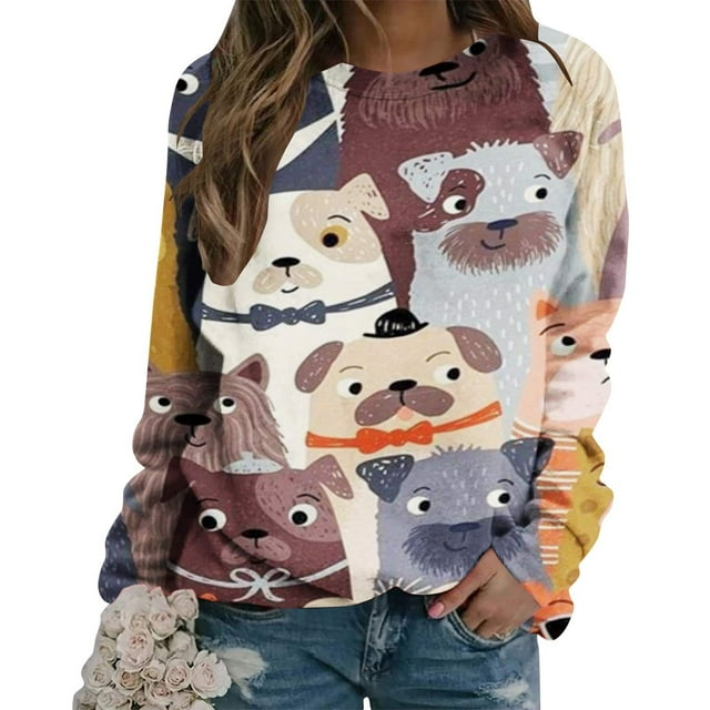 TIMIFIS T-Shirts Décontractés pour Femmes Manches 3/4 Color Block Hauts Mignons Blouses Confortables - Automne