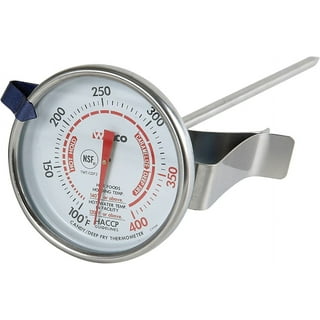 Valatala Stainless Steel Frying Oil Thermometer Fryer Fries Fried Chicken Wings Barbecue Thermometer Gauge, Silver
