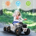 thumbnail image 5 of Jaxpety Kids ATV, 6V 4 Wheeler Electric Quad Car Ride on Toys with Trailer, Bluetooth, Music, Horn, White, 5 of 12