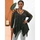 thumbnail image 2 of Camiseta con Detalles Escotados de Escalera de Talla Extra Rosegal  Mangas largas de talla grande, 2 of 5