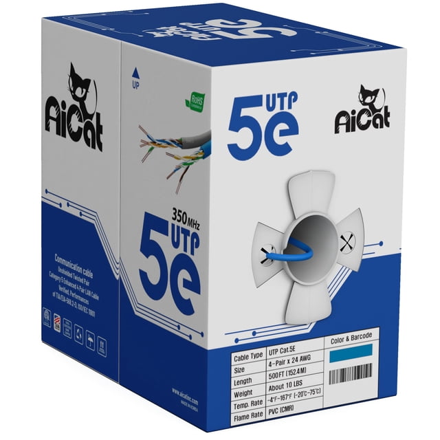 Cable Ethernet AiCat Cat5e 152 m Riser PoE++ 24 AWG