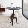 thumbnail image 2 of Rustic Bar Table  Small Bistro Table 19.7-25.6inch Height Adjustable Vintage Side Table in Living Room Cast Iron Metal Swivel Tabletop, 2 of 10