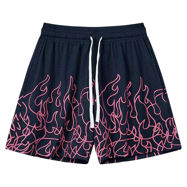 Pantalones Cortos Atléticos para Hombres Impresión de Verano Playa Fitness Run Casual Sports Mesh Pantalones Cortos de Transpirabilidad