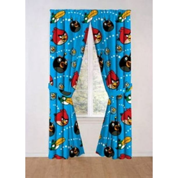 Angry Birds Childrens 42" x 63" Window Panels with Tiebacks, 2 Count