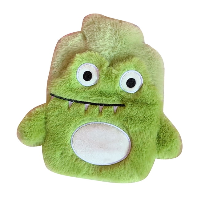 Bolsa de agua caliente portátil a prueba de fugas y explosiones con diseño de animales de dibujos animados, con funda suave para niños y adultos, n.° 2, cocodrilo verde