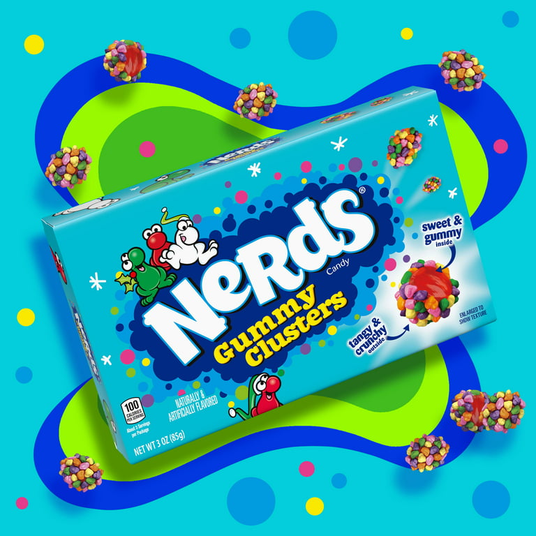 Nerds Holiday Gummy Clusters, Fruity Stocking Stuffer Candy, 3oz