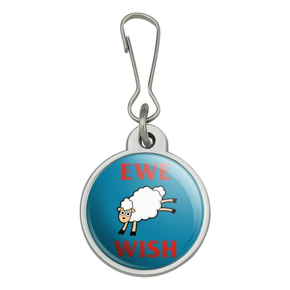 Ewe Wish You Funny Humor Jacket Handbag Purse Luggage Backpack Zipper Pull Charm