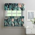 thumbnail image 2 of Kitchen Curtains Set of 3 for Small Window, 27.5x24 Inch Tropical Palm Tree and Hibiscus Polyester Drapes with Valance and Tiers, 2 of 6