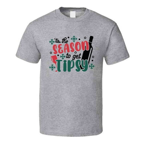 Tis The Season To Get Tipsy Tee Fun Christmas Tshirt Holiday T Shirt