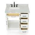 thumbnail image 5 of Ariel Hepburn 37 In. Left Offset Rectangle Sink Vanity With 1.5 In. Carrara White Countertop In White, 5 of 9