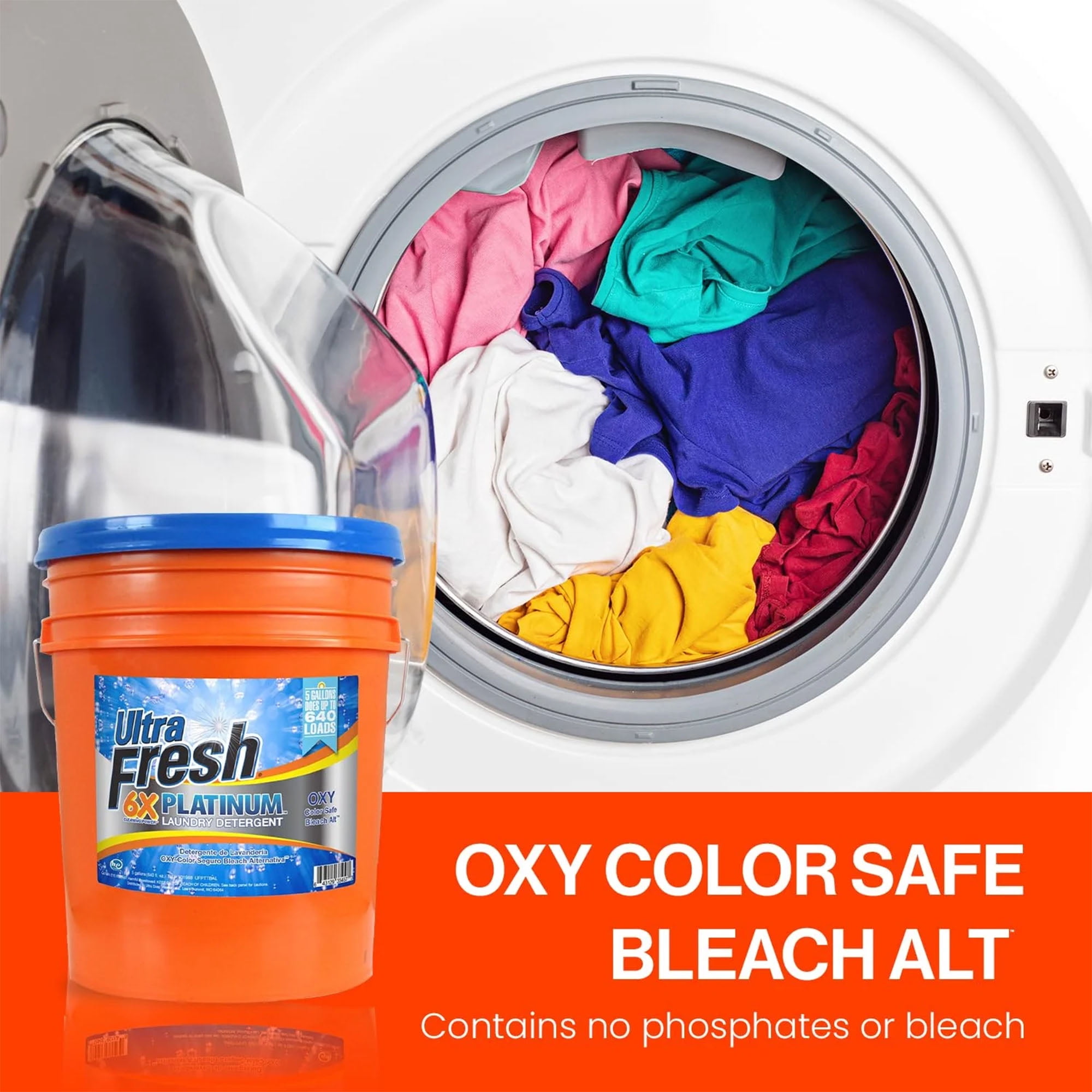 Ultra Fresh 3 Pack 6X Platinum Laundry Detergent, Up to 640 Loads, Bleach Alt, 5 Gallon