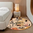 thumbnail image 3 of Western Cowboy Round Living Room Rugs 5 ft, Cactus Cowgirl Animal Leaf Sun Boho Washable Area Rug with Non-Slip Sturdy Edge Binding Round Carpet for Entryway Kitchen Bedroom Bathroom, 3 of 9