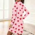 thumbnail image 3 of Diufon Women's Valentine's Day Nightgown Long Sleeve Cute Printed Sleep Dress Soft Comfortable Nightdress, 3 of 6