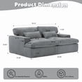 thumbnail image 2 of Corduroy Double Lounge Chaise Sofa Indoor, Oversized Upholstered Sleeper Cloud Couch, Sectional Deep Seat Loveseat for Living Room, No Assembly Required, Grey, 2 of 8