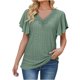 thumbnail image 2 of Fiudx Ofertas Del Día Camiseta Holgada Informal con Cuello En V y Manga de Retales de Color Sólido para Mujer, 2 of 5