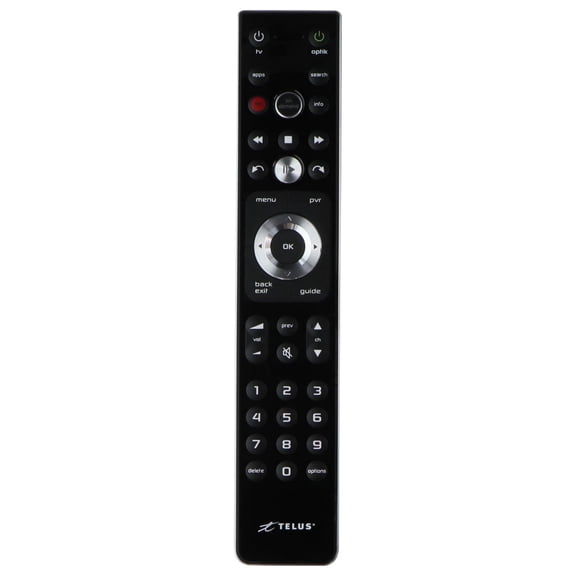 Pre-Owned Replacement TELUS Optik TV Slimline Remote Control - Black (2774)