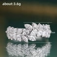 thumbnail image 2 of K-KED Gorgeous Leaves Ring 925 Silver Filled Ring Cubic Zircon Wedding Gift Size 6-10-6-Silver, 2 of 6