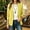 Yellow lapel collar cardigan women a1, variant on thefmos Women's Collared Long Sleeve Blazer Cardigan Slim Fit Solid Color Casual Office Top Fashion Fall Winter Outfit, Orange M
