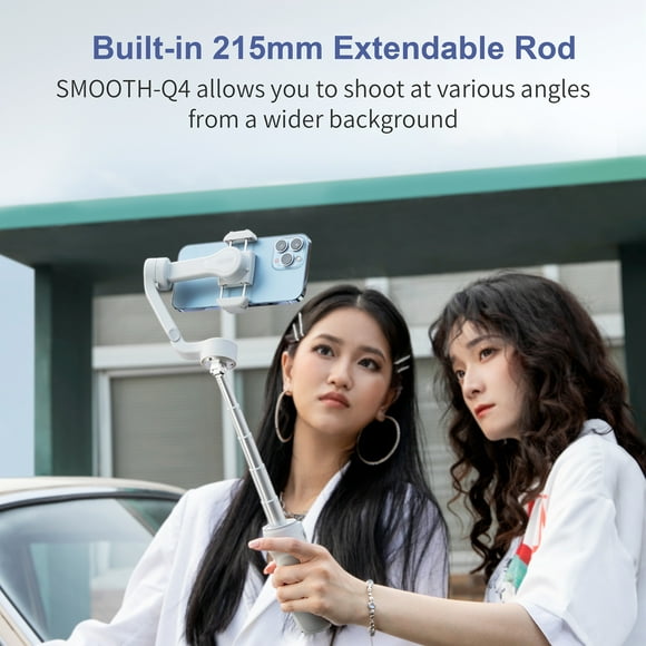 ZHIYUN SMOOTH-Q4 Handheld 3-Axis Gimbal Stabilizer for Smartphone Portable Phone Vlog Gimbal Built-in 215mm Extendable Rod with Mini Tripod Max. 280g Payload Supports Gesture Control Various Modes