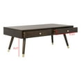thumbnail image 4 of SAFAVIEH Levinson 2-Drawer Rustic Gold Cap Coffee Table, Brown, 4 of 10