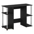thumbnail image 1 of Pemberly Row Compact Computer/Study Desk in Americano in Stainless Steel Tubes, 1 of 6