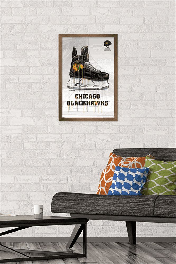 NHL Chicago Blackhawks - Drip Skate 21 Wall Poster, 14.725" x 22.375", Framed