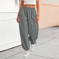 thumbnail image 2 of BUIGTTKLOP Cargo Joggers for Women High Waisted Casual Pants Baggy Loose Fitted Summer Pants with Pockets, 2 of 6