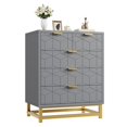 thumbnail image 7 of Ataucjin 5 Drawer Dresser for Bedroom,Chest of Drawers with Metal Base,Modern Chest Organizer with Wide Storage,Modern Dresser Chest Cabinet Organizer for Living Room,Hallway,Closet, 7 of 7
