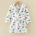 thumbnail image 2 of Boys Girls Kids Hooded Bathrobe,Soft Flannel Loungewear Robe with Adjustable Tie,Cartoon Print,for Toddlers to Kids 2-12 Years Toddler Pajamas Gibobby,Clear,Size 5-6T, 2 of 4