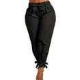 thumbnail image 3 of Women's High Waist Wide Leg Casual Pants With Bow Detail Casual Capris, 3 of 3