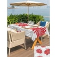 thumbnail image 5 of Outdoor Tablecloth with Umbrella Hole for Patio/Picnic/Party/Camping, Red Grey Flowers Waterproof Table Cloth Rectangle Table Cover Washable, Modern Abstract Blooms Floral (52"x 70"), 5 of 8