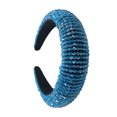 thumbnail image 1 of Qarigey Diademas con cuentas de cristal con purpurina, tocado de punto Flexible para el cabello, tocado para mujer, fiesta, colorido brillante Accesorio para el cabello azul fluorescente Qarigey AP010971-22B, 1 of 5