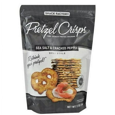 Snack Factory Pretzel Crisps Deli Style Sea Salt & Cracked Pepper -- 7.2 oz Pack of 2