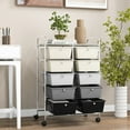 thumbnail image 6 of Gymax 10-Drawer Rolling Storage Cart Tools Scrapbook Paper Organizer on Wheels Grey Gradient, 6 of 10