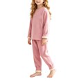 thumbnail image 5 of LvhaoGJOB Little Kids Boys Sweatshirt and Pants Outfit Set, Hot Pink - sherpa fleece cuffs, cream sherpa lining, 5 of 7