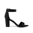thumbnail image 3 of BLISSFUL STEP Women's Shoes Ankle Strap Block Heel Buckle Open Toe Sandals Black 7, 3 of 6