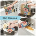 thumbnail image 2 of Yayeee 6 Pack Kitchen Dish Cloths for Washing Dishes Soft Absorbent Microfiber Towels, Dark Floral, 2 of 9