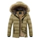 thumbnail image 2 of Puntoco Chaqueta De Algodón Informal Con Capucha Y Manga Larga Con Bolsillo Y Cremallera, Resistente Al Viento, Cálida, De Terciopelo Grueso Y De Color Sólido Para Hombre, 2 of 4